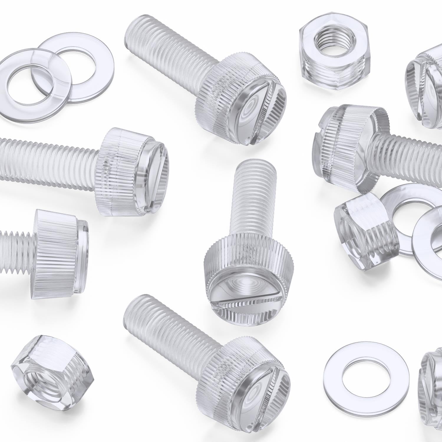 Amazon.com: 60x Clear Acrylic/PC Slotted Knurled Thumbscrews M8 x