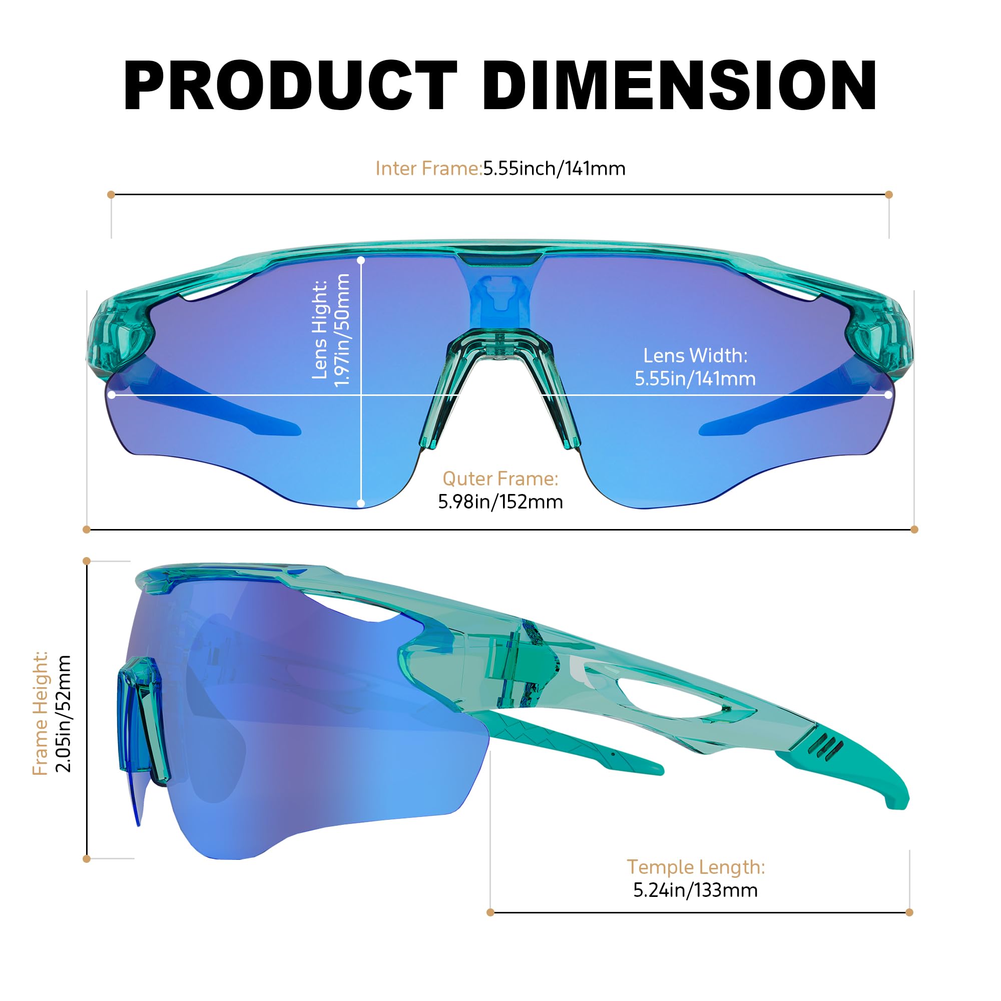 Occhiali da ciclismo fotocromatici intercambiabili lenti PC Revo UV400 protezione MTB occhiali sportivi ciclismo triathlon corsa occhiali da sole per donne uomini specchio blu menta