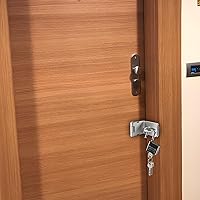 Vista 7 de HOWDIA Juego de Candado de Puerta de 4 Pulgadas, Cerradura de Pestillo de 90 Grados con Tornillos y Candado de Acero Inoxidable de Seguridad