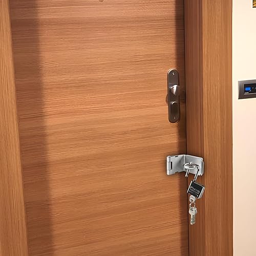 Miniatura 7 de HOWDIA Juego de cerrojos de 4 pulgadas para cerradura de puerta, cerradura de 90 grados con tornillos y candado de acero inoxidable de seguridad en