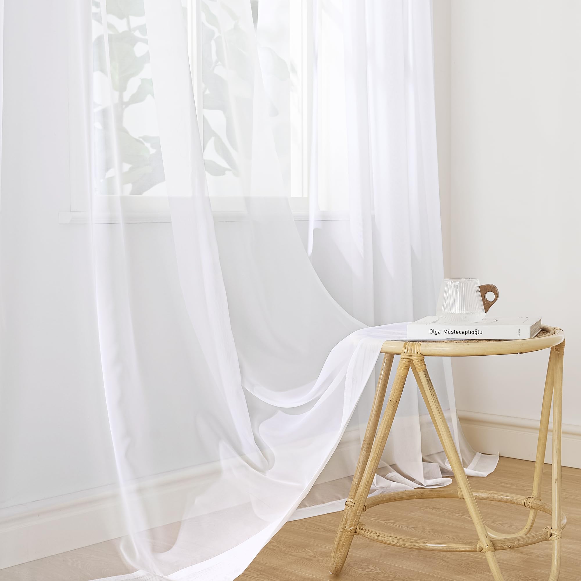 PONY DANCE White Sheer Curtains for Window - Image 3