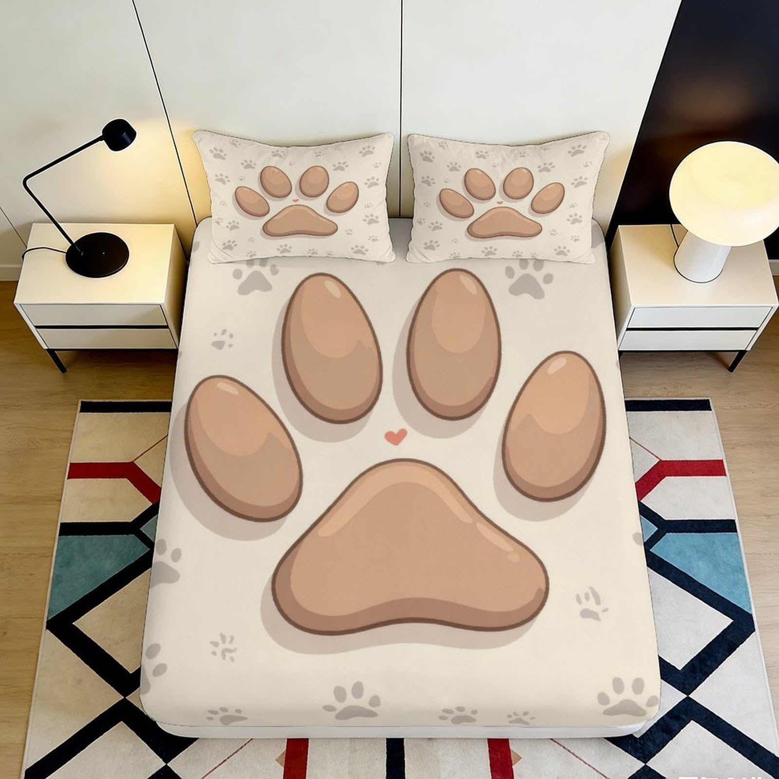 3D Printed Wolf Fitted Sheet Microfiber Non-Slip Deep Pocket Wolf Mattress Fitted Cover for Bedroom Adult Teen 140x200x25cm