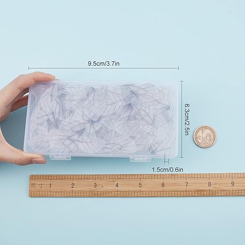 Miniatura 7 de SUNNYCLUE 1 caja de 100 piezas de alas de mariposa colgantes de alas de tela decoración de alas de libélula para mujeres, aretes de bricolaje,