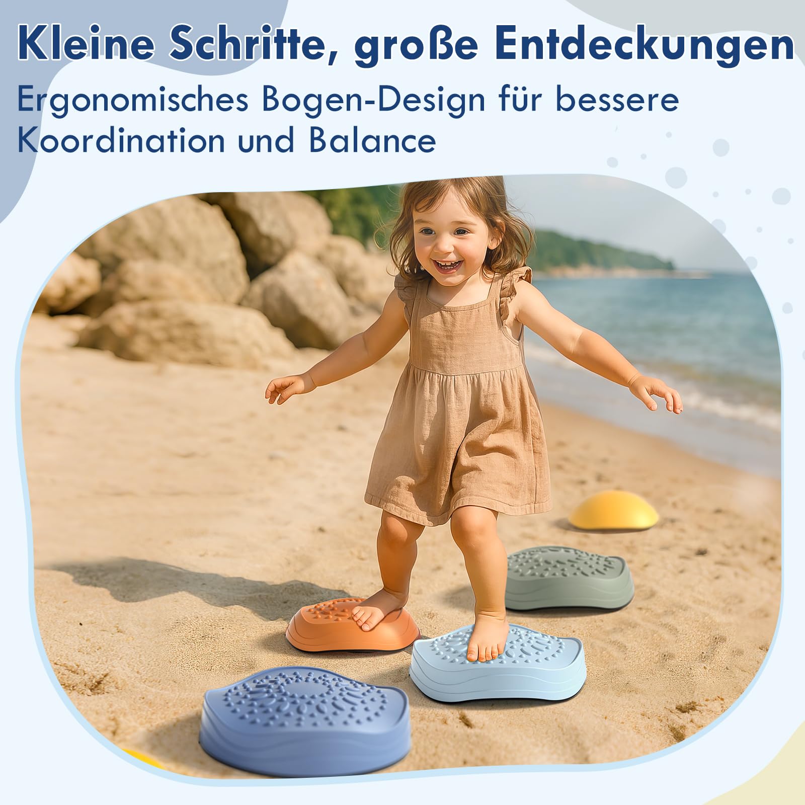 Lehoo Castle Balanciersteine für Kinder, Rutschfeste Stepping Stones, Balance Steine Set für Outdoor & Garten