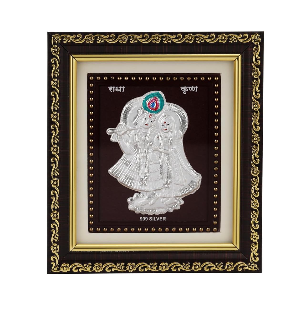 Hem Jewels 999 Pure Silver Radhe Krishna Frame for Gift and Home Décor (5 x 6 Inches) (Table Top, Square, Silver)-image-8
