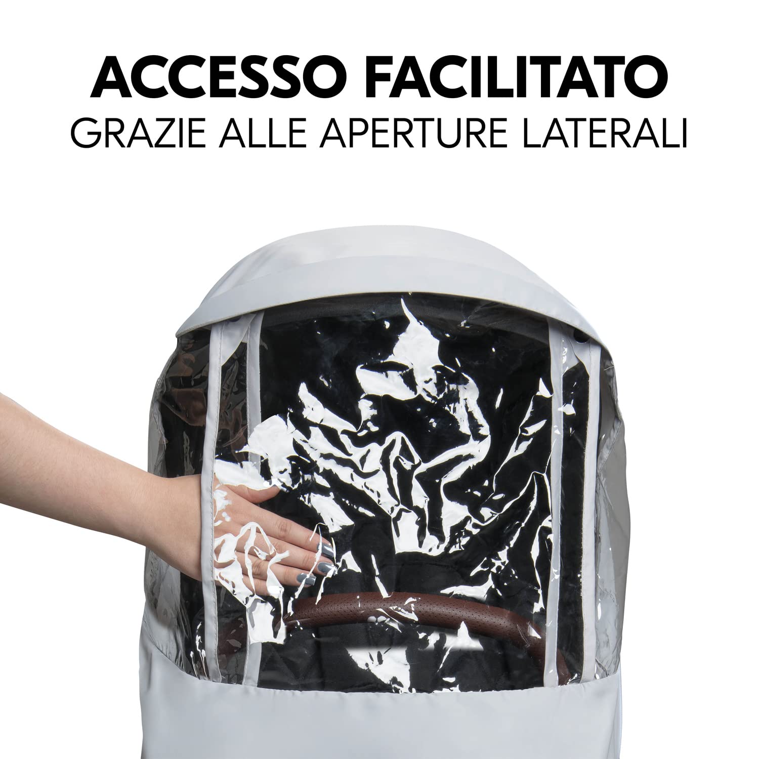 Parapioggia Trasparente Per Passeggino Hauck Shopper 6 E Sport Buggy, Protezione UV, PVC Morbido 250 Micron
