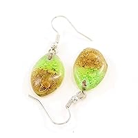 Algopix Similar Product 5 - Earthy Green and Brown Fused Glass