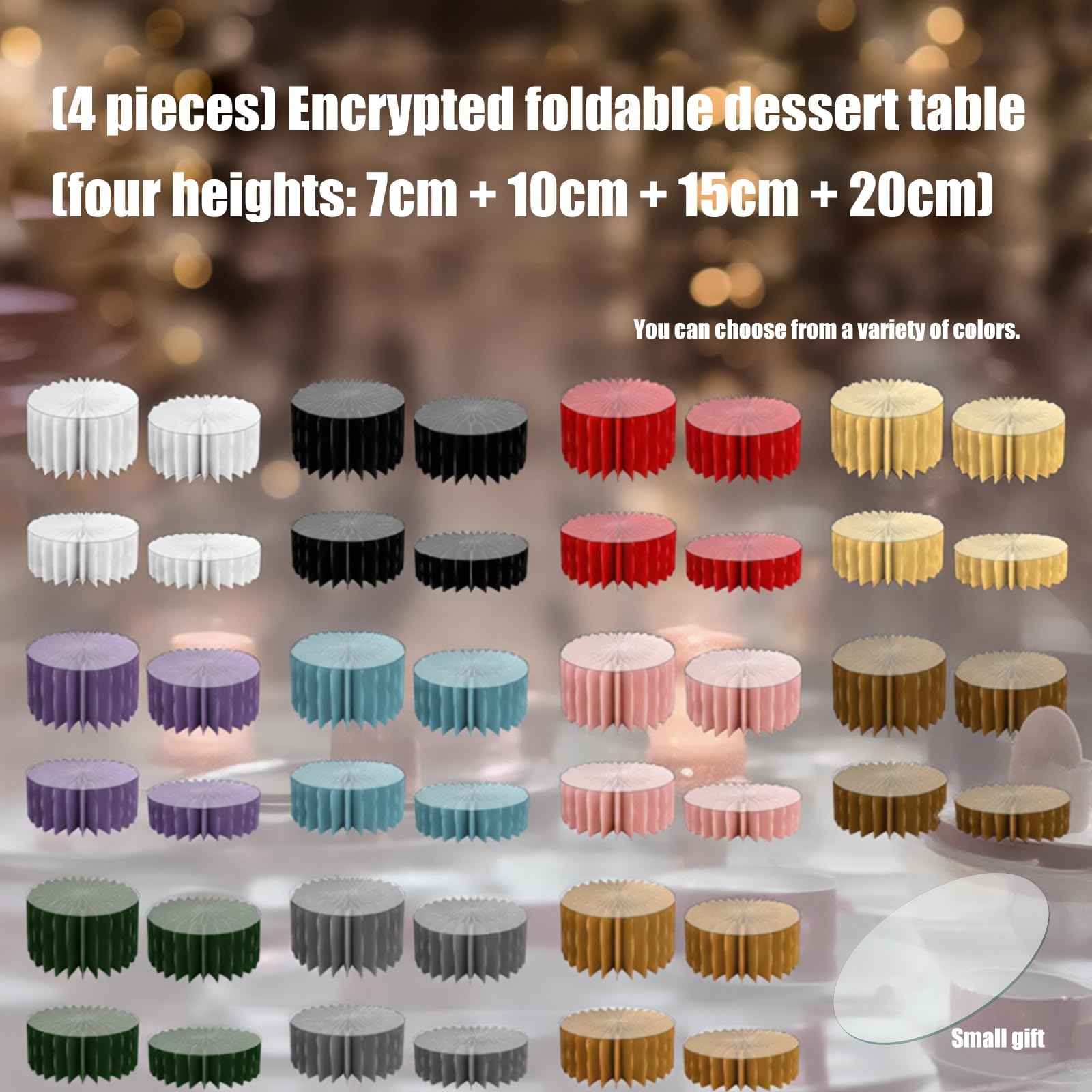 4 soportes compactos plegables para postres que ahorran espacio, soportes de varios tamaños para cocinas domésticas, uso resistente, estante portátil
