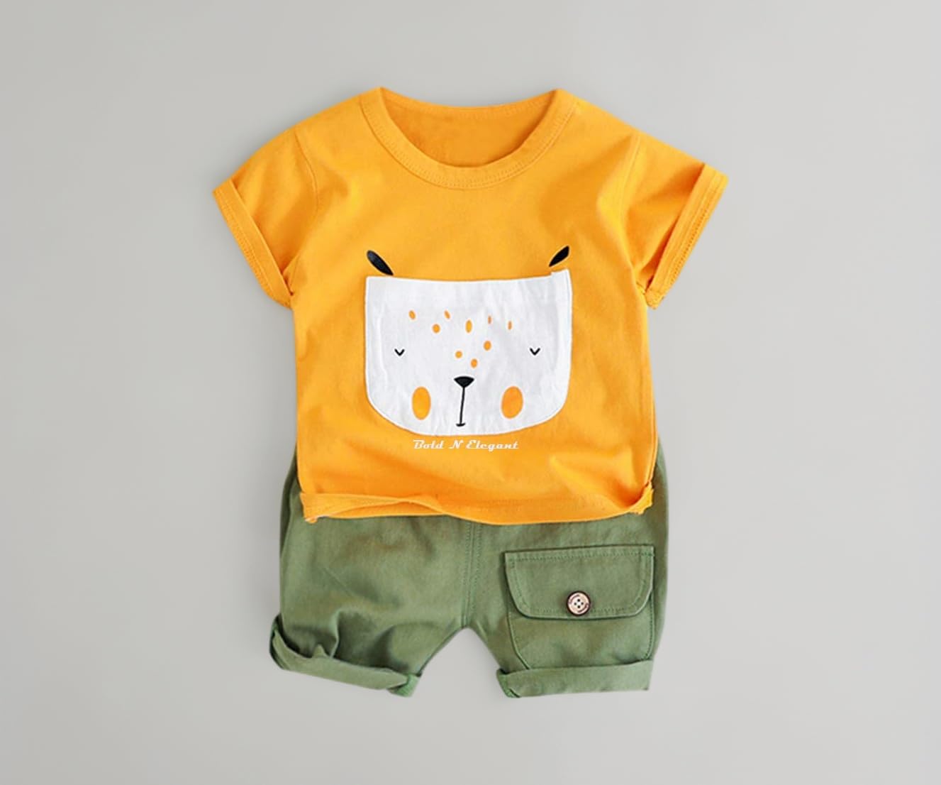 Cotton Cute Cartoon Printed Half Sleeve T-Shirt And Shorts Clothing Set For Infant Toddler Baby Boy Girl