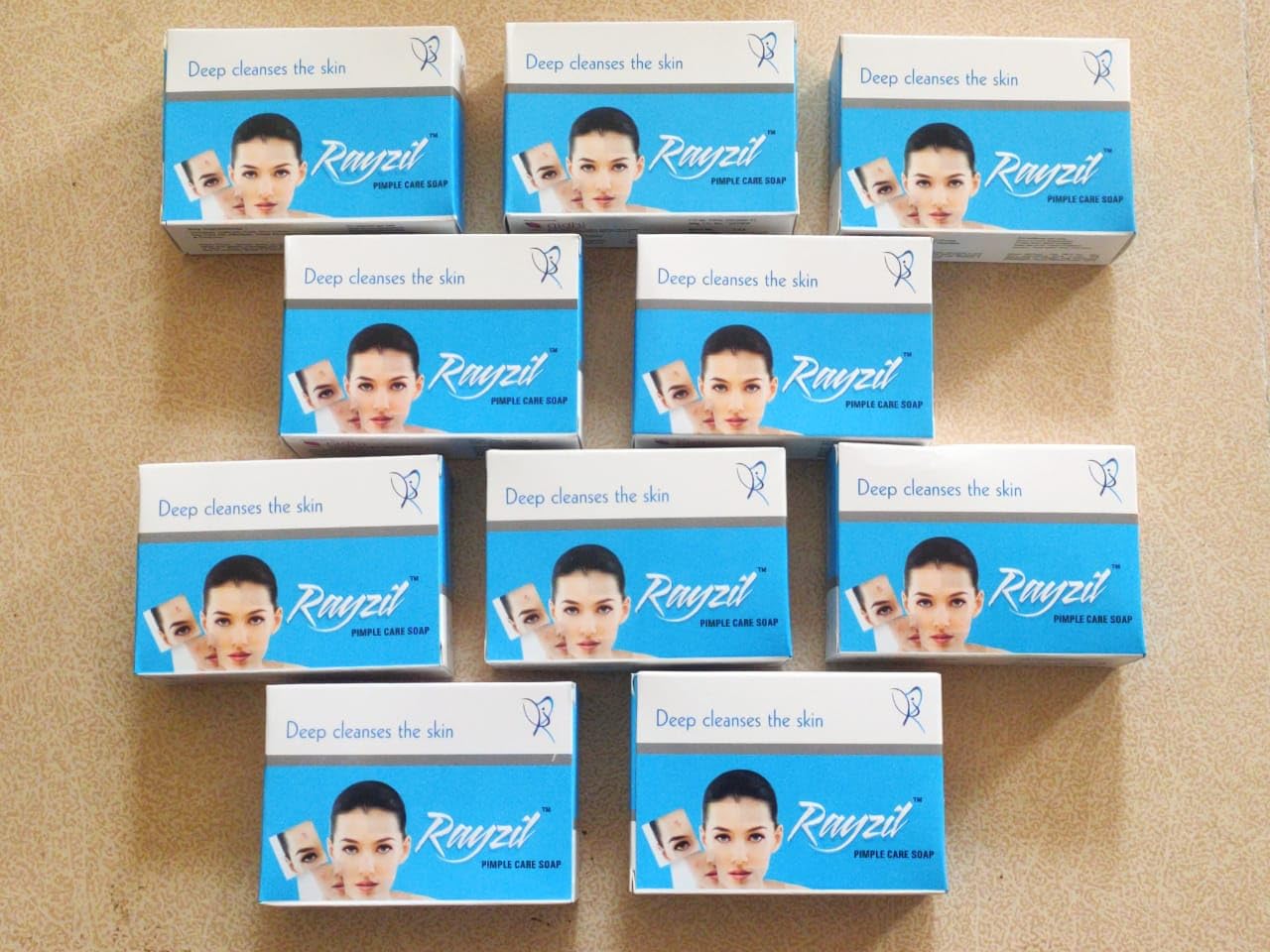 rayzil pimple soap, acne soap, skin care soap, dark spot soap, dark circle soap, lightens soap, (pack of 10 x 75g)