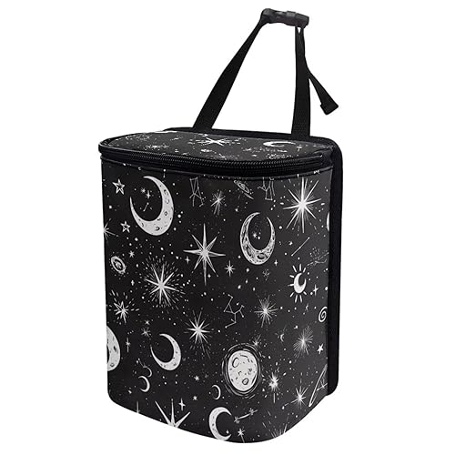 Miniatura 1 de Annejudy Moon and Star - Bote de basura para automóvil con tapa, accesorios para automóvil, a prueba de fugas, bolsa de basura para colgar