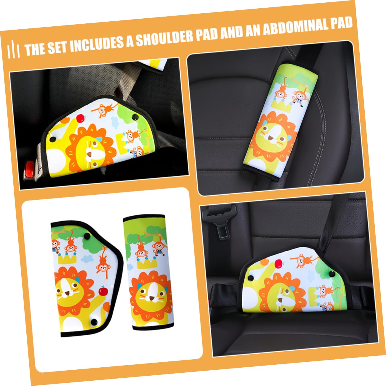 Ciieeo 4 Ensembles épaulettes protecteur sécurité soutien enfants coussin de bandoulière Ajusteur des sièges d'auto coussin de harnais de voiture accessoire siège auto flanelle