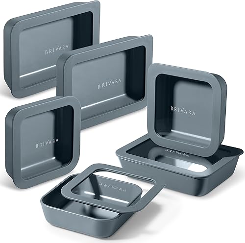 Miniatura 39 de Recipiente de almacenamiento de alimentos de vidrio con recubrimiento cerámico | Sin PTFE, PFOA, PFAS y BPA | Recipiente reutilizable no tóxico para