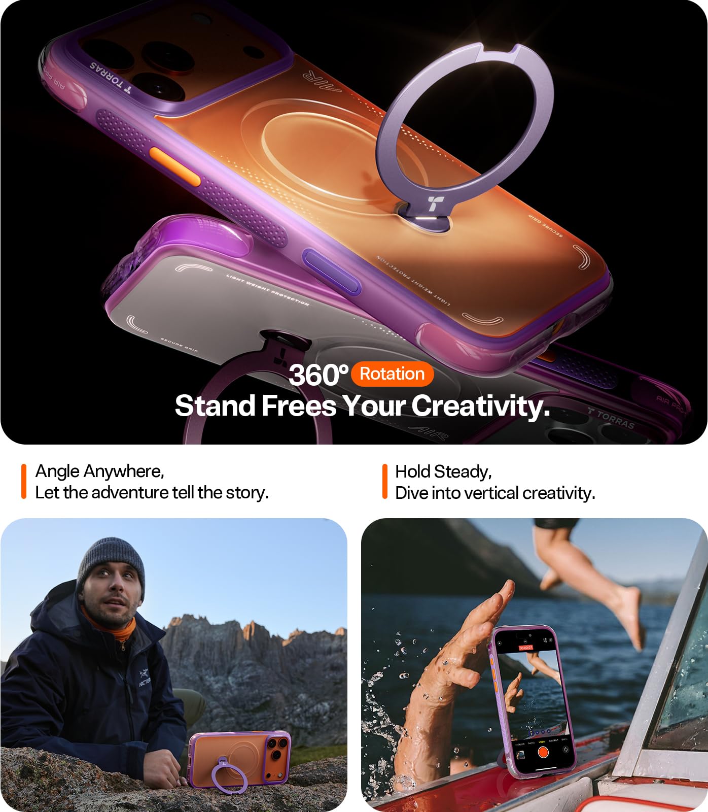 Torrtand Q3 Air ケースiphone17promaxピンク Amazon.com: TORRAS Ostand Q3 Air for iPhone 17 Pro Max Case with
