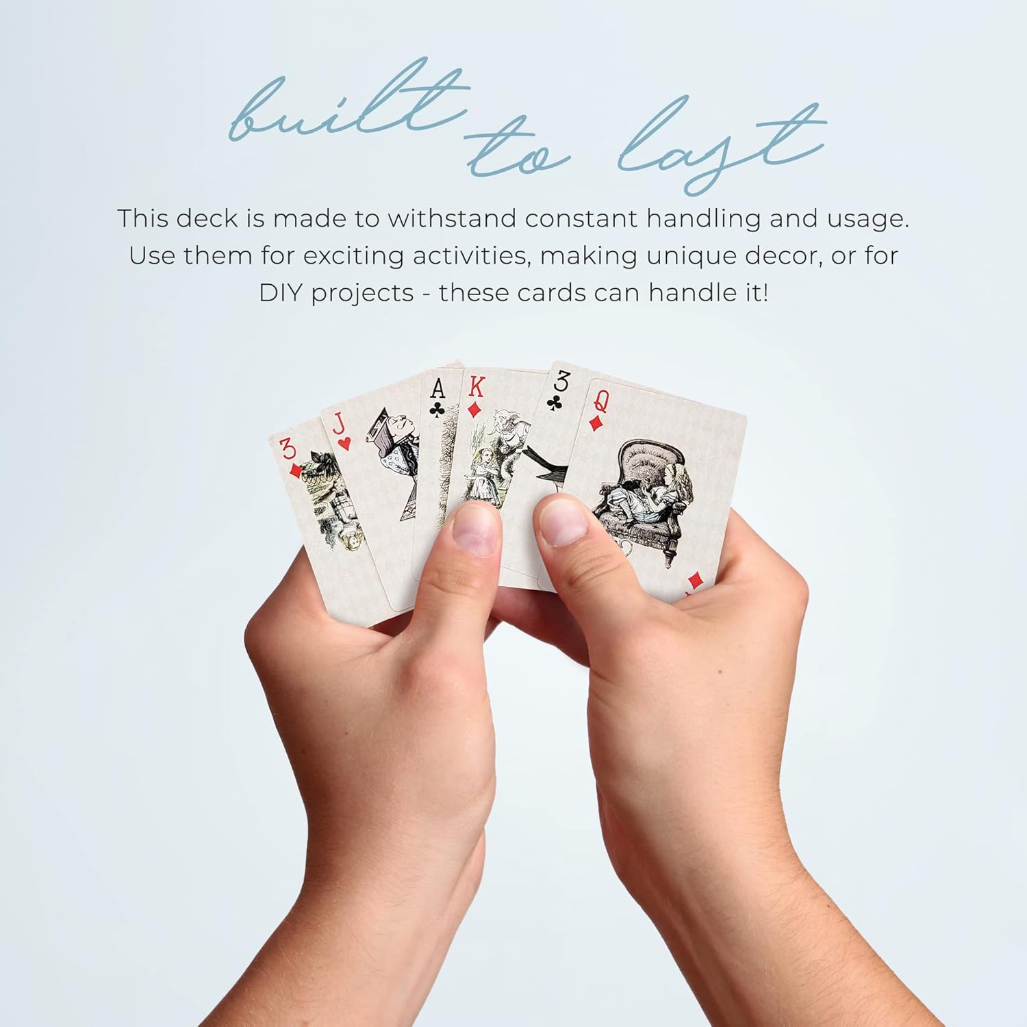 Serenity Fair Alice's Adventures in Wonderland Playing Cards Deck of 54 Unique Cards. (Beige)