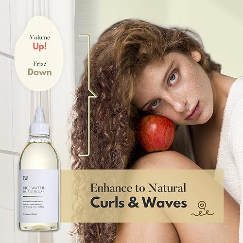 Miniatura 4 de mimosu Juego de champú y acondicionador de arroz, enjuague capilar con vinagre de sidra de manzana con barra de champú de agua de arroz, limpiador