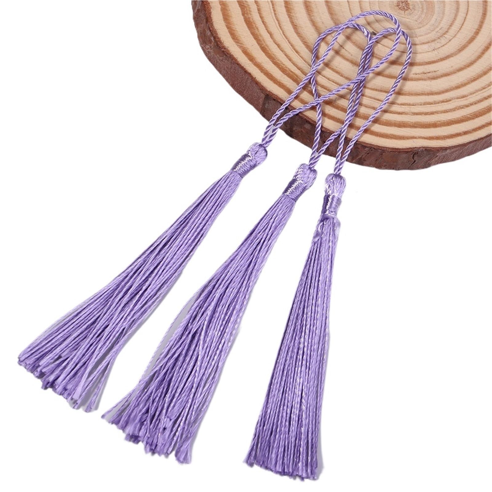 Tassel Pendant 30-100pcs Tassel Silk Fringe Silky Floss Bookmark Tassels Mini Hanging Rope DIY Craft(Light Purple,Spike80rope50 100pcs)