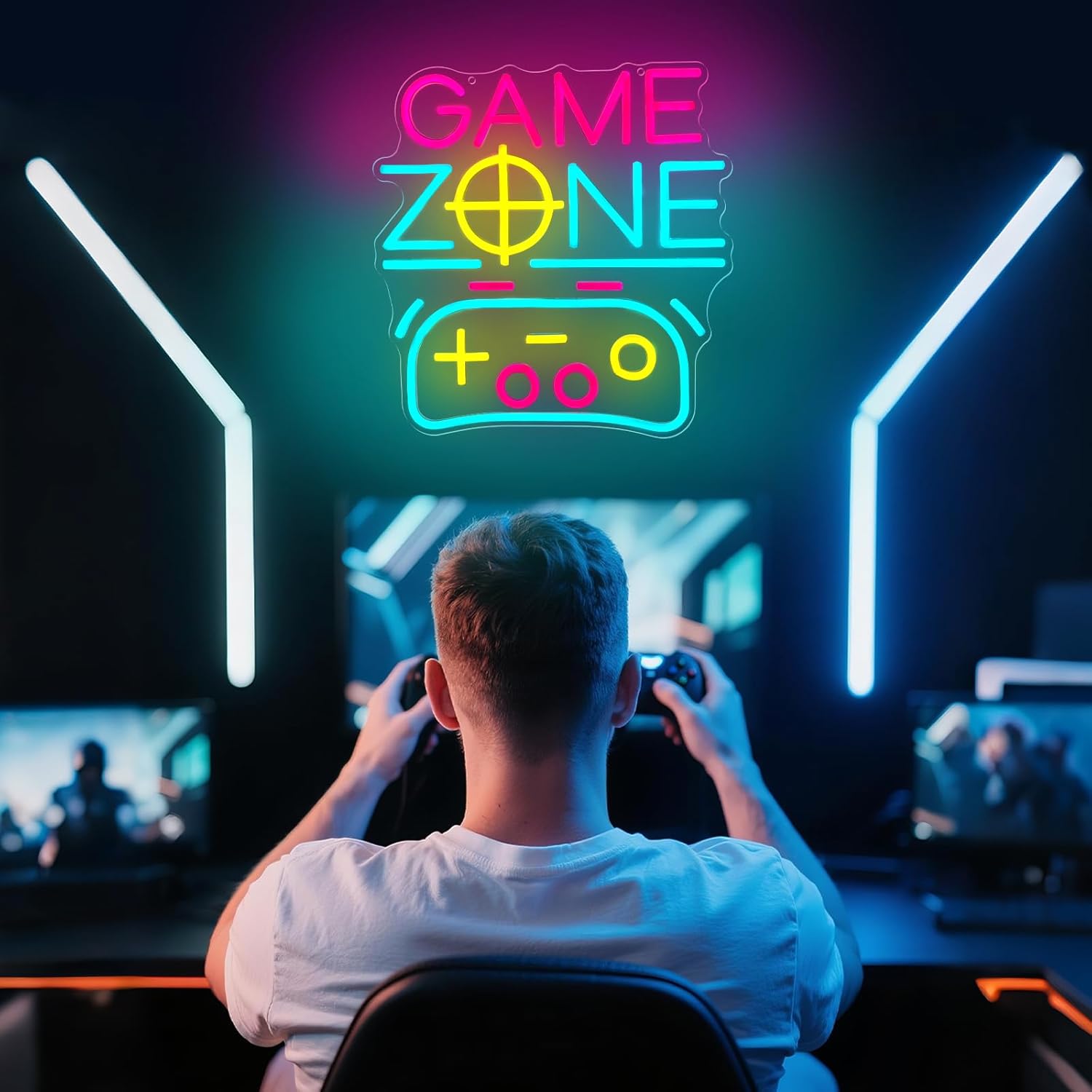 Gamer Neon Sign for Wall Decor, Gaming Neon Sign with Dimmer, Game Room Decor for Boys, GAME ZONE Led Light for Man Cave, Gift for Boys Kids Gamer Teens,Gamdpad Decoration USB Powered with Switch - Image 8