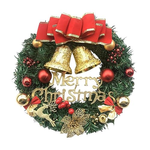 Christmas Wreath Merry Christmas Front Door Ornament Wall Artificial Pine