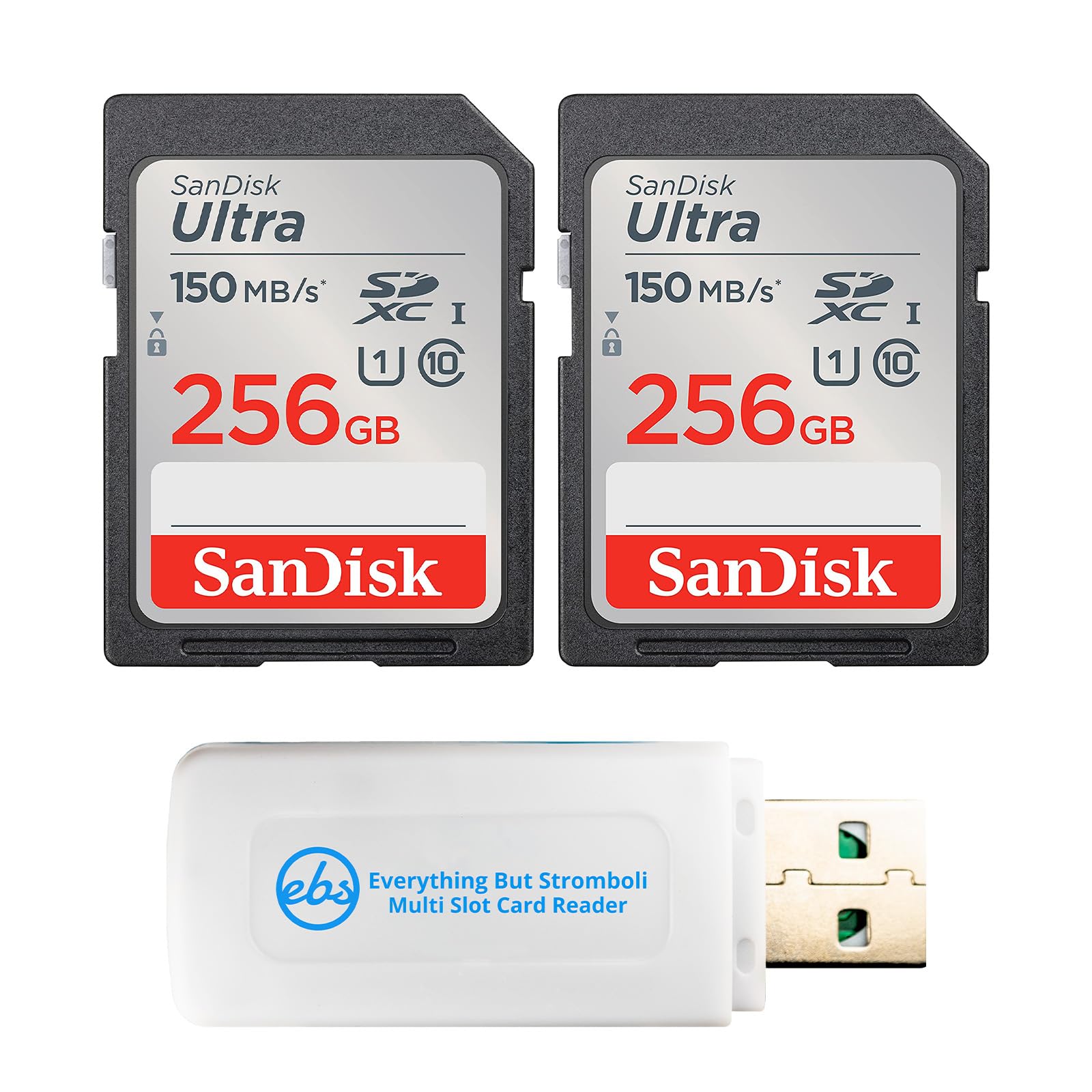 SanDisk - Paquete de 2 tarjetas SDXC Ultra UHS-I Clase 10 de 256 GB SDSDUNC