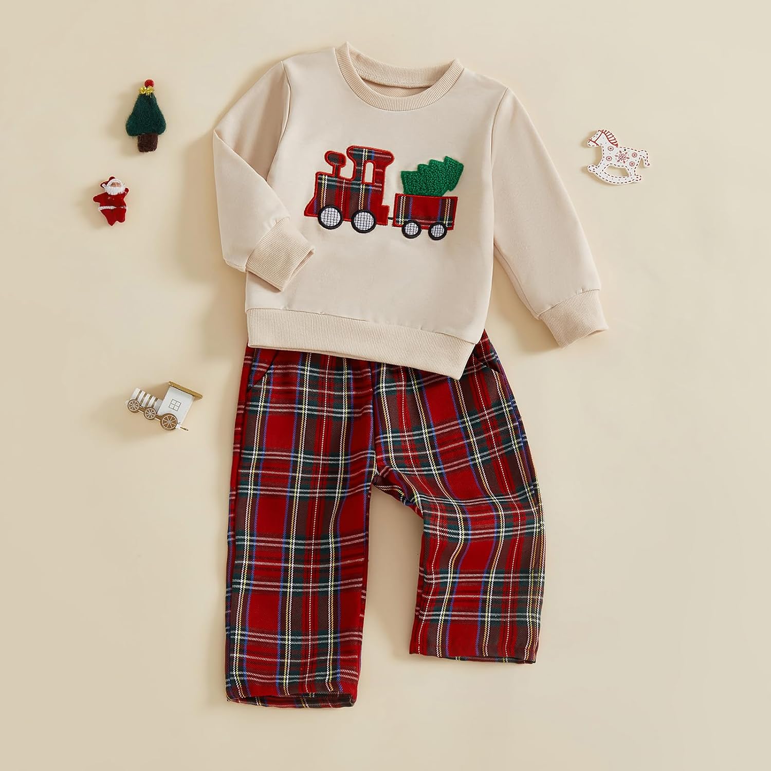 TheFound Christmas Baby Boy Girl Outfit Xmas Fall Winter Pullover Sweatshirt Warm Pant Newborn Toddler Baby Christmas Clothes