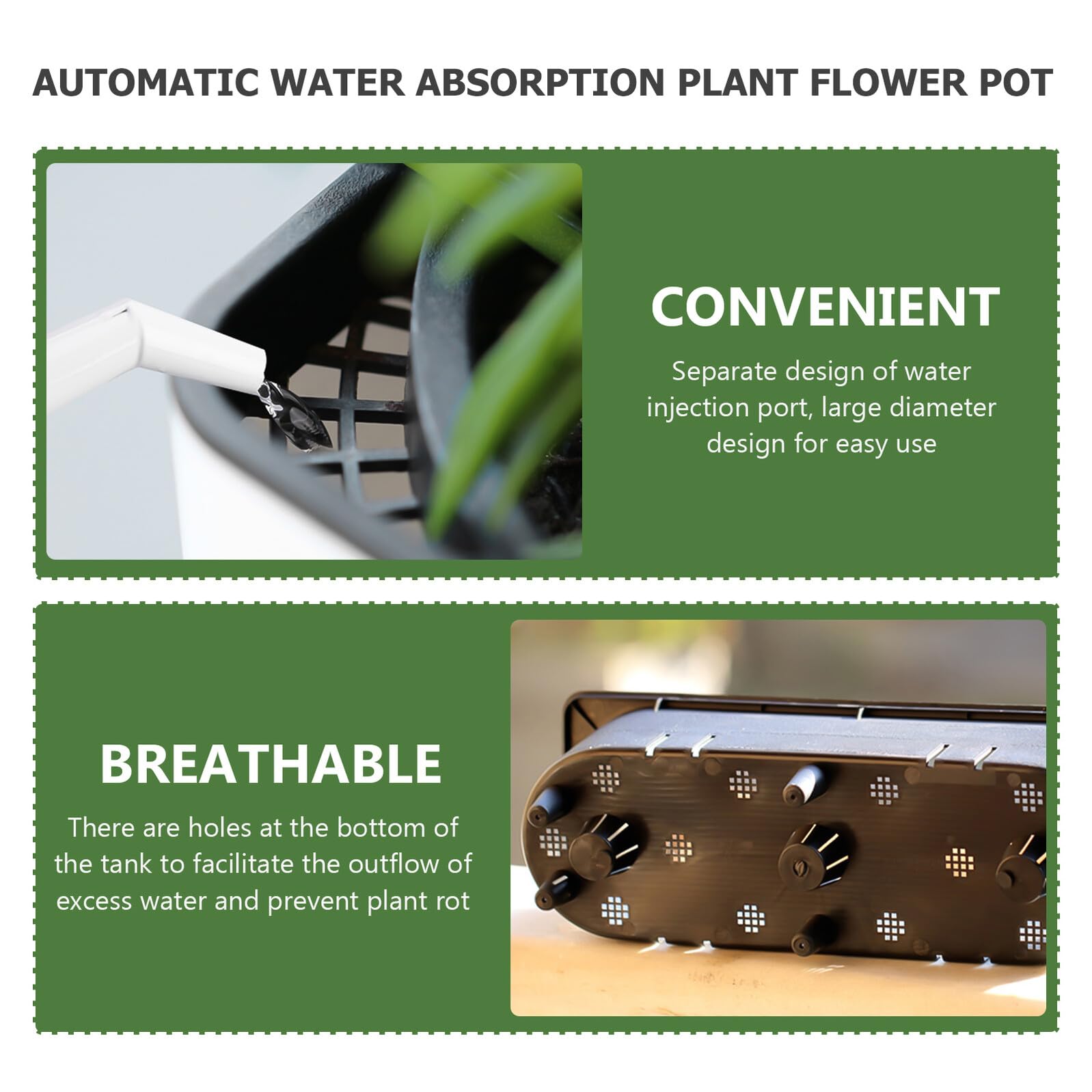 VICASKY Vasi Automatici per Piante Corda Regolabile, Set da 2 Pezzi, Plastica Resistente, per Giardino Domestico e Ufficio, Irrigazione Automatica per Fiori