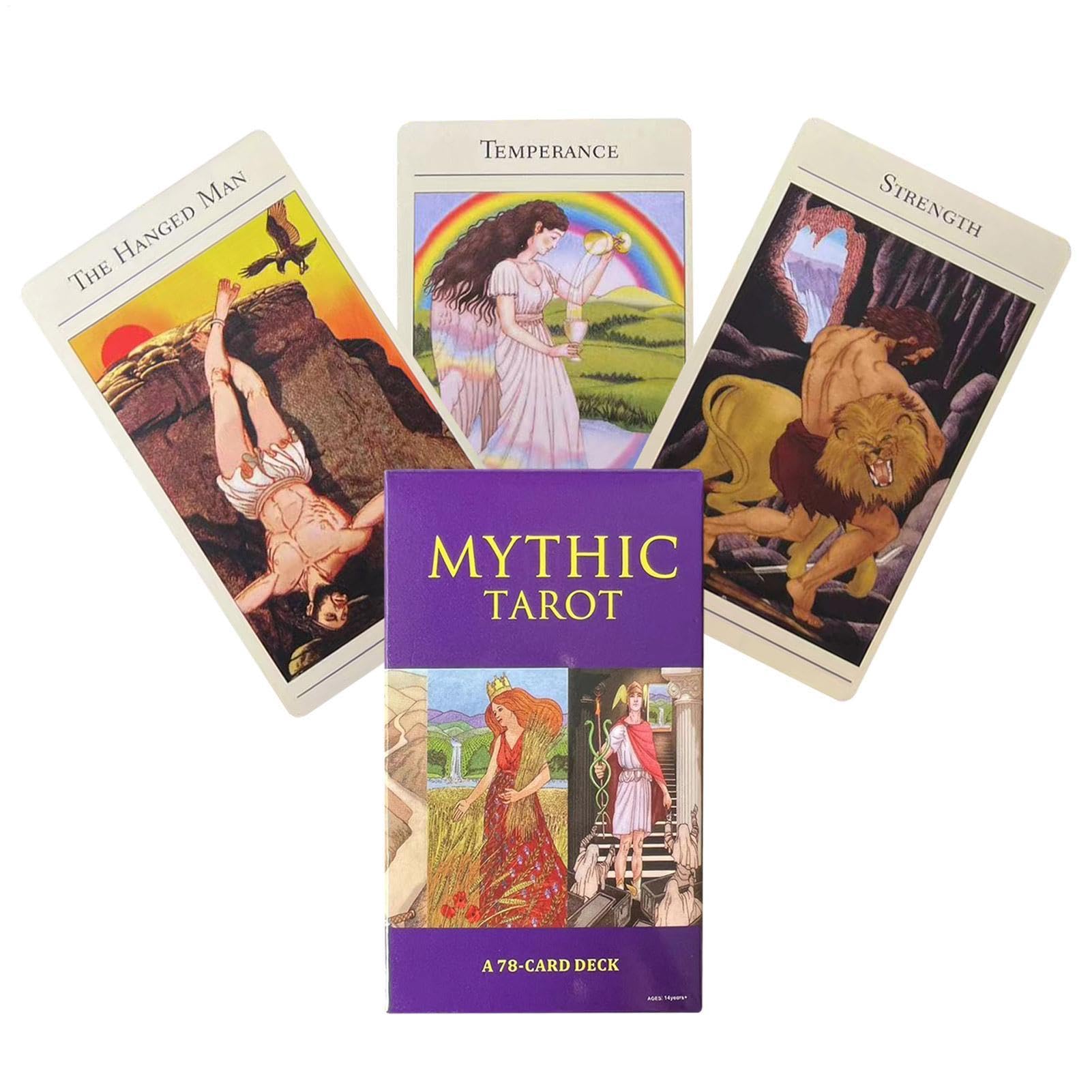 Mythic Tarot Deck, Party Board Cards, 78sheet Tarot Cards with Beginner Guide, Tarots Deck with Full English Printing, Divination Card Set, Mythic Tarots for Camping Gatherings Team Activities Use