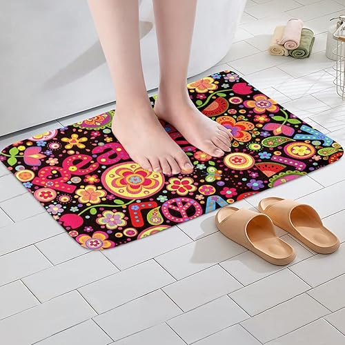 Miniatura 8 de Erosebridal Hippy Girl - Alfombra de baño retro de los años 60 y 70 con diseño de hongos y flores, alfombra vintage para adultos, mujeres, 60, 20 x