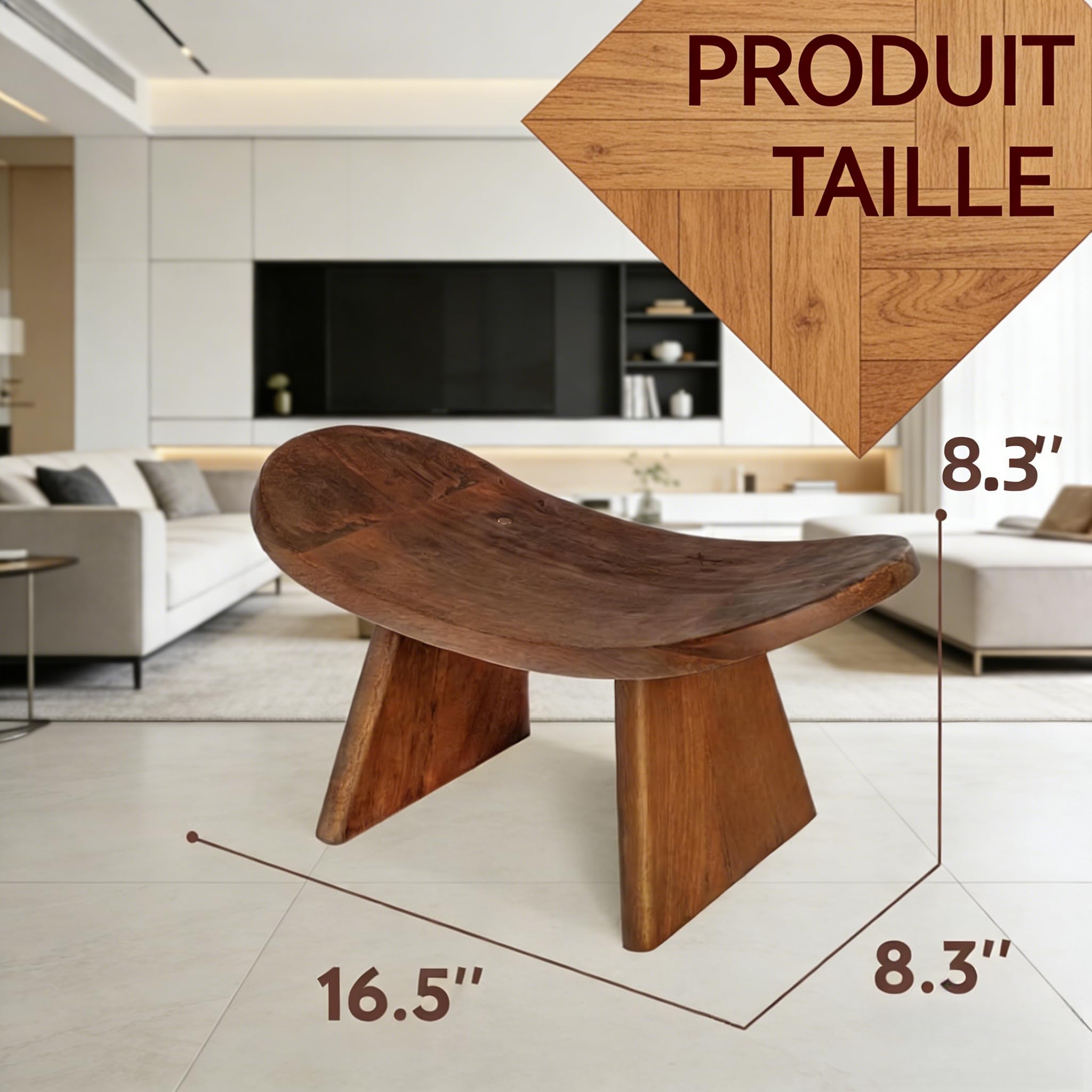 Chaise à Genoux Banc de prière Banc de Méditation en Bois Confortable pour S'agenouiller Ou S'asseoir, Banc de Yoga, Tabouret à Genoux pour La Prière, Bouddhiste, Siège Bas