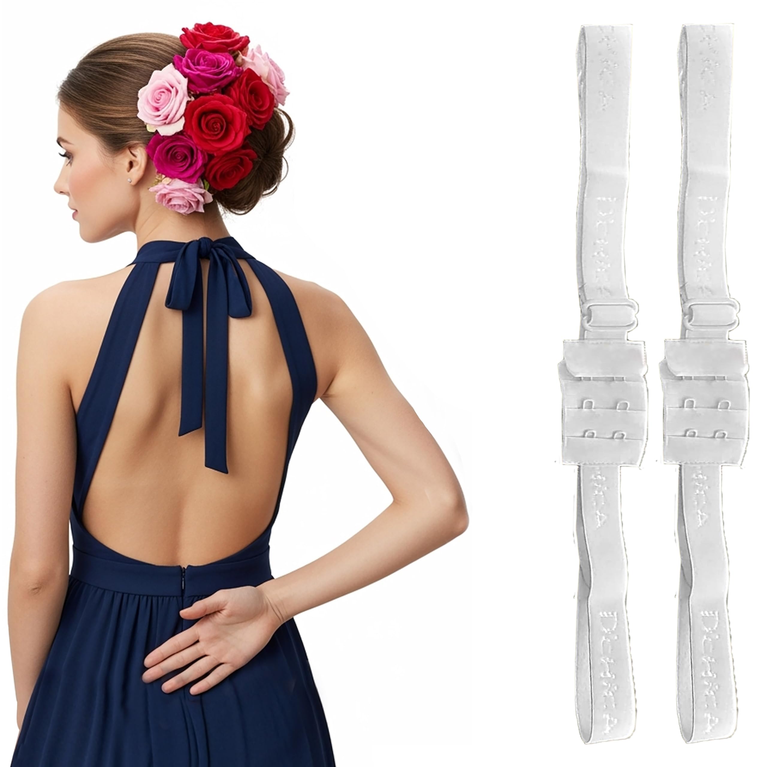 Adjustable Backless bra Strap, Magic Bra Converter For women: 2-Hook Extender Strap for Backless and Low-Back Outfits (Pack of 1 & 2) Color-White-image-26