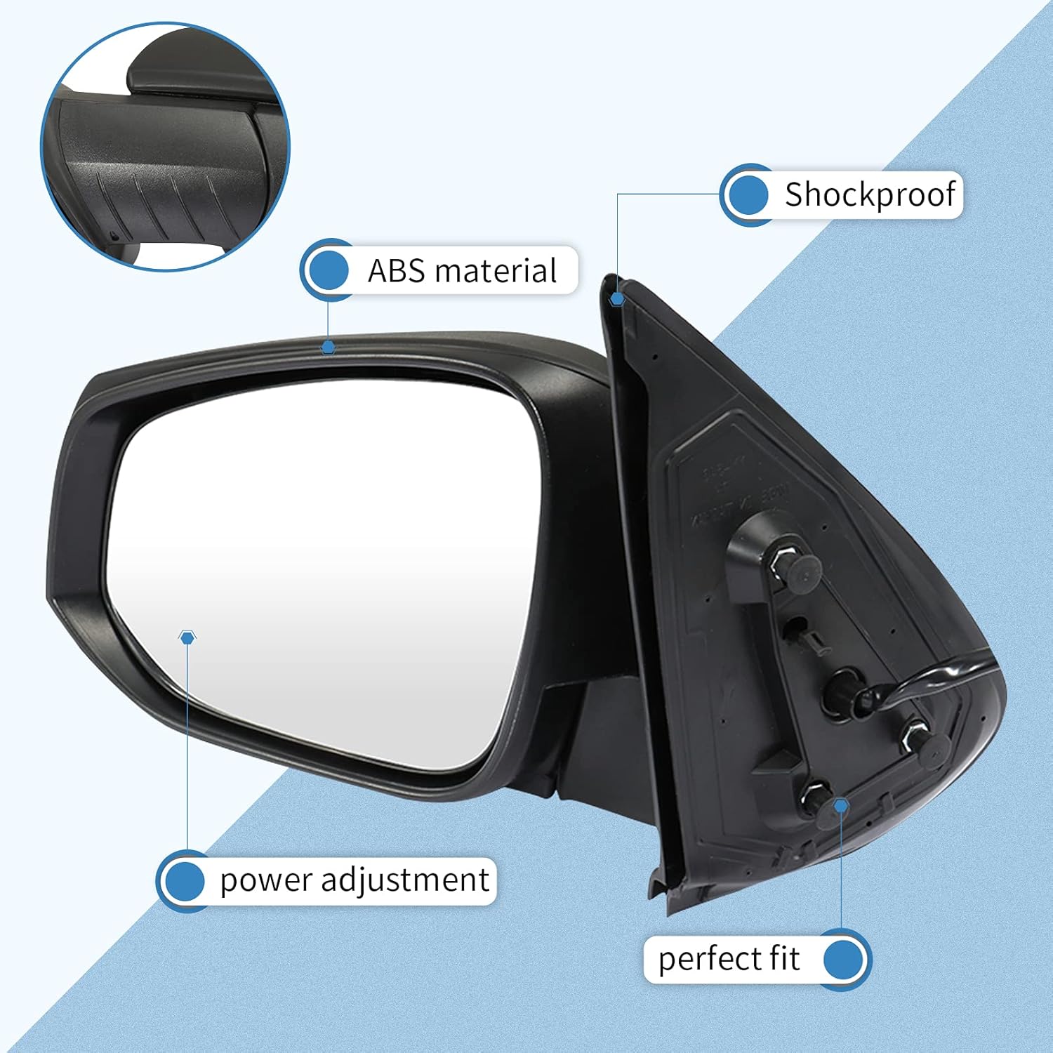 ECCPP Exterior Mirrors Replace with 2016 2017 2018 For Toyota Tacoma Driver Side TO1320356
