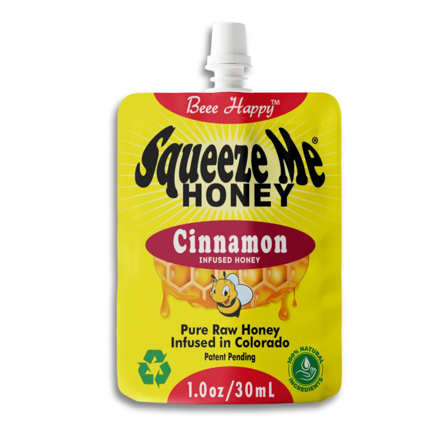 Squeeze Me Honey - On the Go Healthy Honey Snack - No Mess Resealable Pouch for Exercise, Running, Camping, Travel - Great Snack for Kids, Teens, & Adults - 1 oz Packets, 10 Pack (Cinnamon)