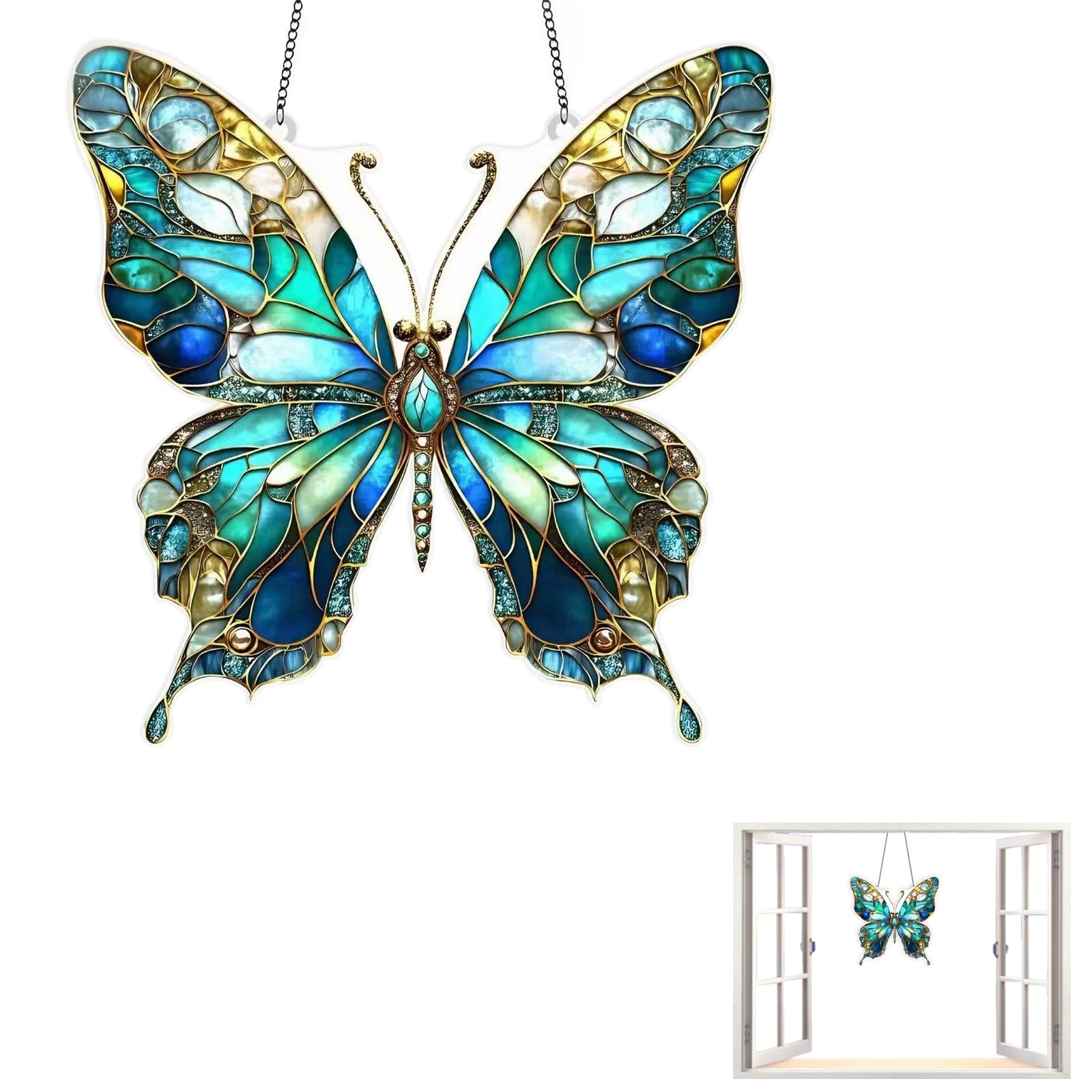 Acchiappasole Farfalla In Acrilico, Acchiappasole Farfalla, Decorazione Sospesa Per Finestra, Balcone, Giardino, Crea Giochi Di Luce, Estetica Primaverile.
