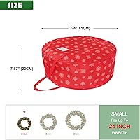 Vista 2 de Contenedor de almacenamiento de corona de Navidad, bolsa de almacenamiento de corona de 24 pulgadas, asas duraderas, bolsa de almacenamiento