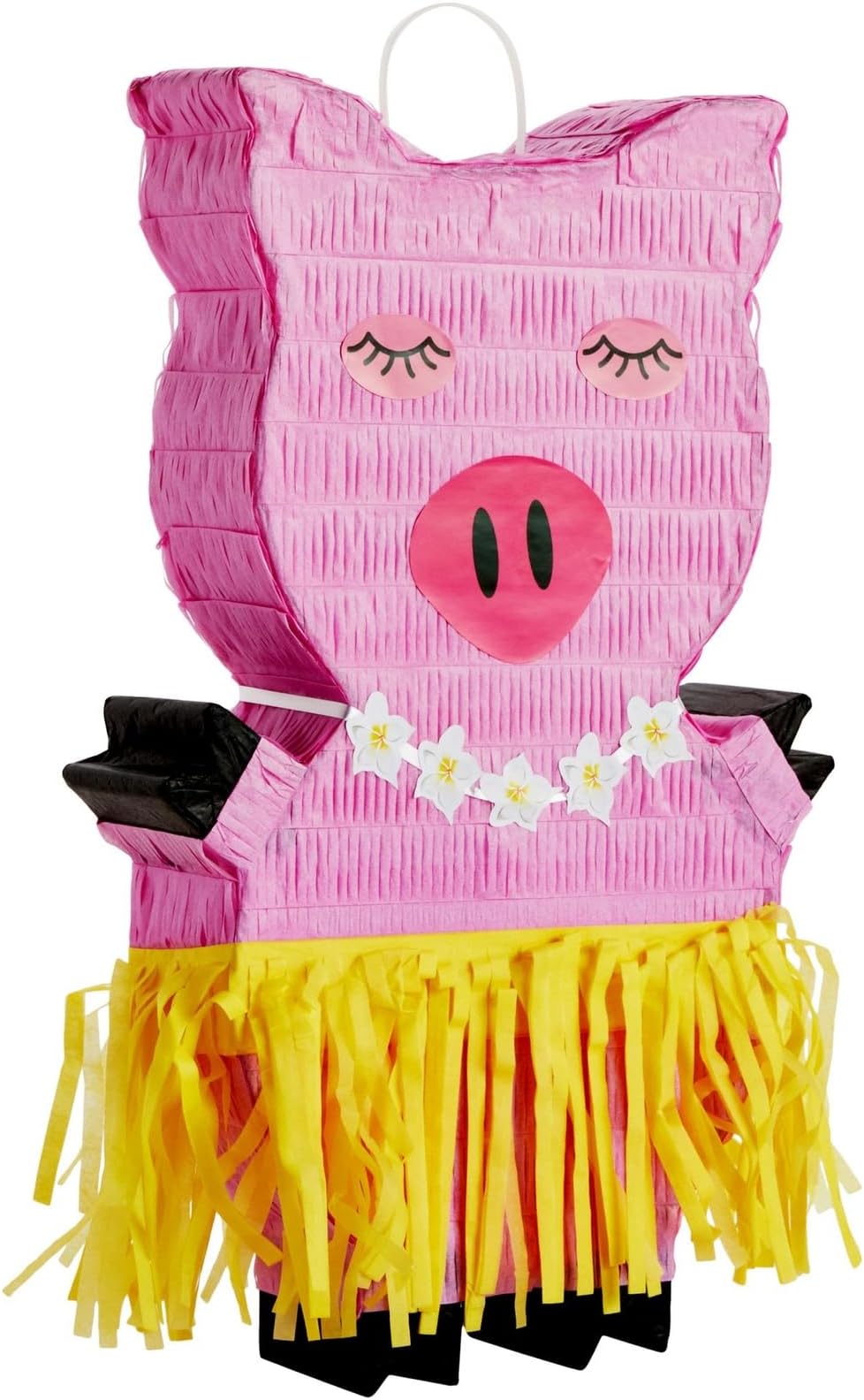 Juvale Hawaiian Luau Pig Party Pinata, Pink/Yellow, 16.5 x 10 x 3 Inches