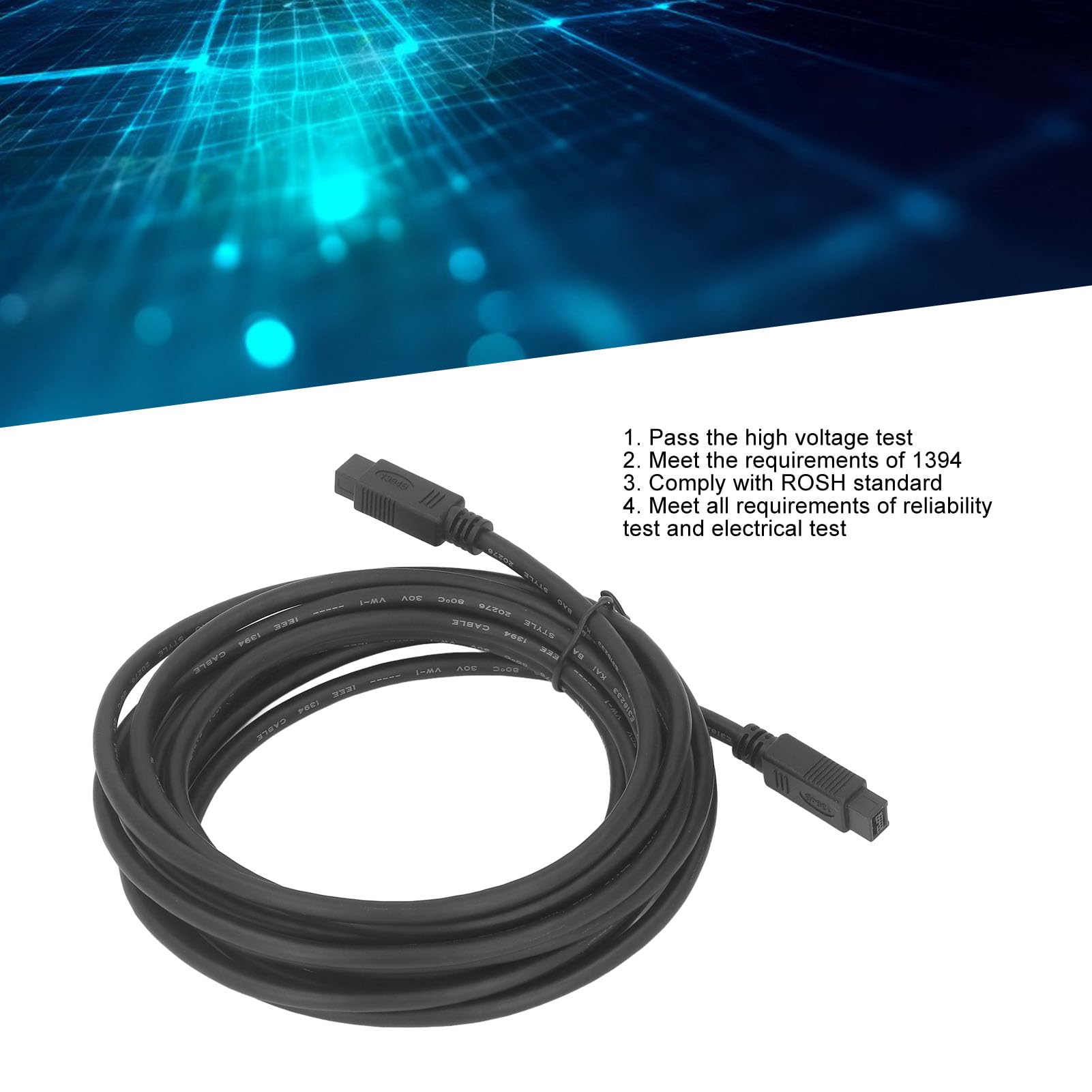 4,5 m IEEE 1394B Firewire 800 Cavo da 9 Pin da Maschio a 9 Pin Trasferimento di Dati da 800 Mbps per scanneri per stampanti per Fotocamere digitali e interfacce Audio