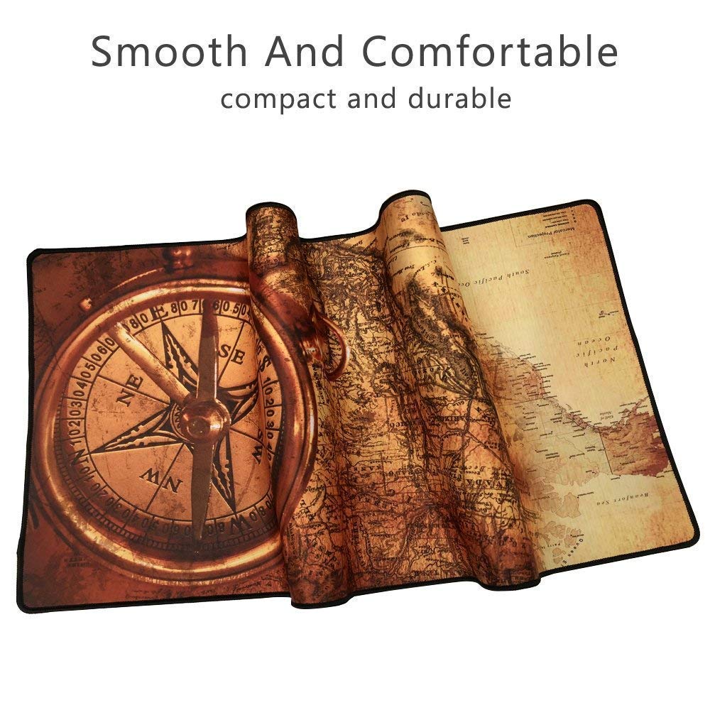 Tech Stor3 Tappetino XXL mappa del mondo Gaming Mouse pad, 90 x 40 cm, World Map con base antiscivolo in gomma,aderente e liscio,adatta ad ogni mouse, tastiera e laptop (mappa mondo, 90X40
