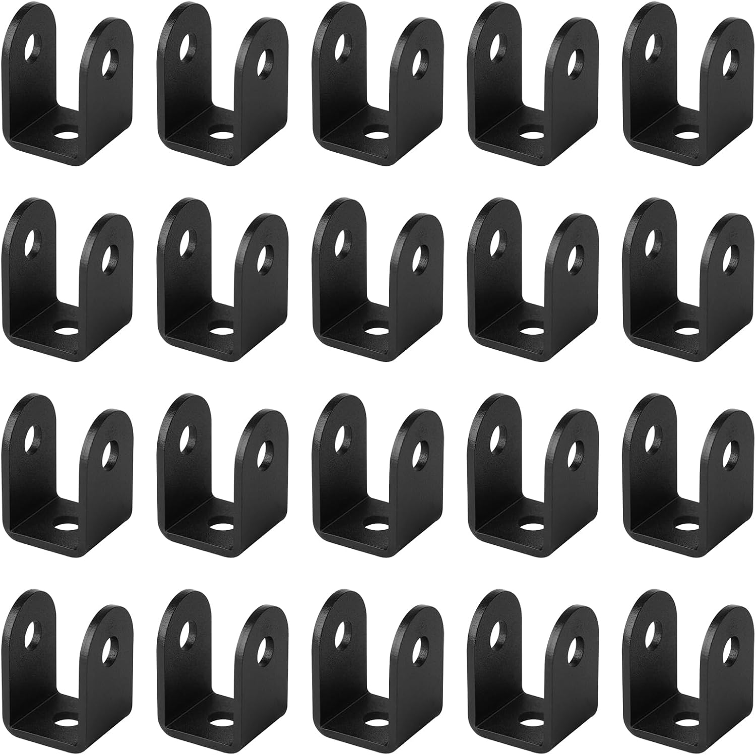 GBGS 20 Pcs Black 1" U Bracket for Panel,1/8"(3 mm) Thick, Powder Coating