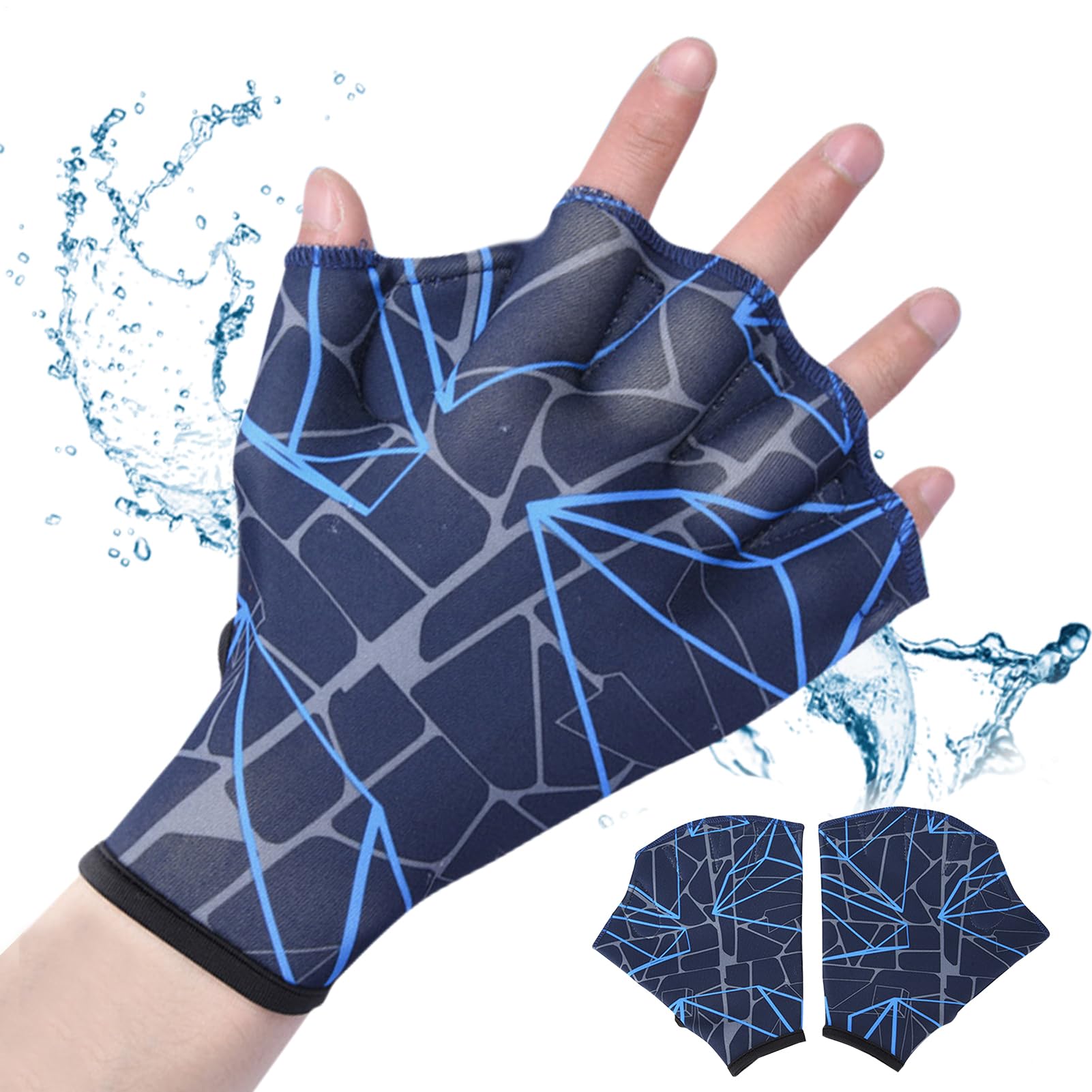 Aqua Handschuhe – Schwimmhandschuhe/Handschwimmhandschuh, halbe Aquatik, Handflossen, Unisex, Schwimmflossen Flowd, Webschwimmhandschuhe für