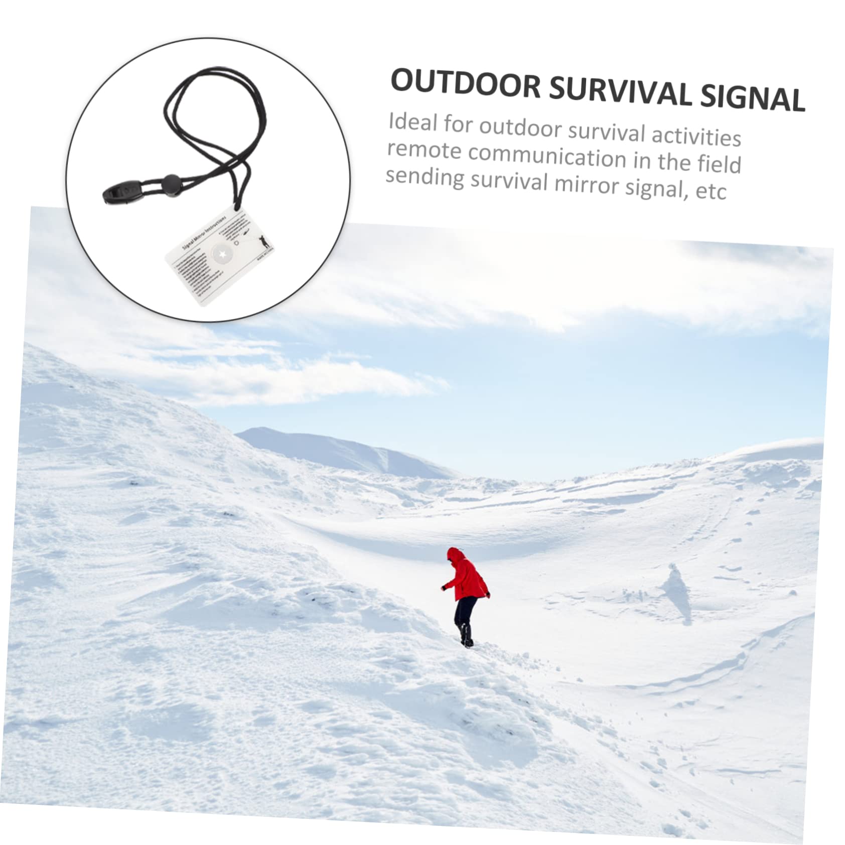 ibasenice Hiking Signal Spiegel Multifunktionaler Reflektierender Notfallspiegel für Outdoor Aktivitäten Leicht zu Transportieren mit Lanyard für Camping und