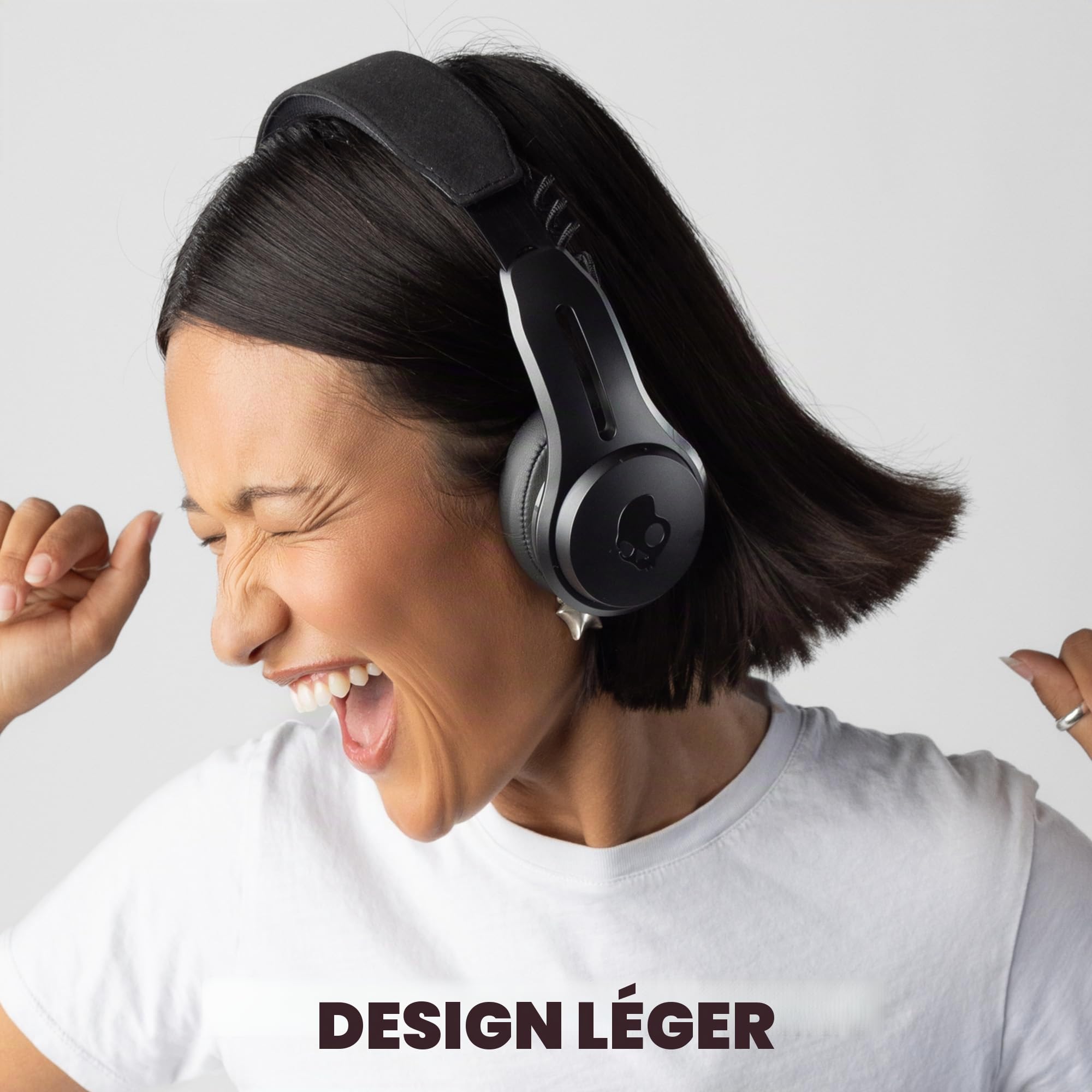 Skullcandy Icon ANC Casque Supra-Auriculaire Bluetooth sans Fil, Suppression Active du Bruit, 60 Heures d’Autonomie, Résistance à l’Eau et la Sueur, Pliable, Résistant, Voyage - Noir