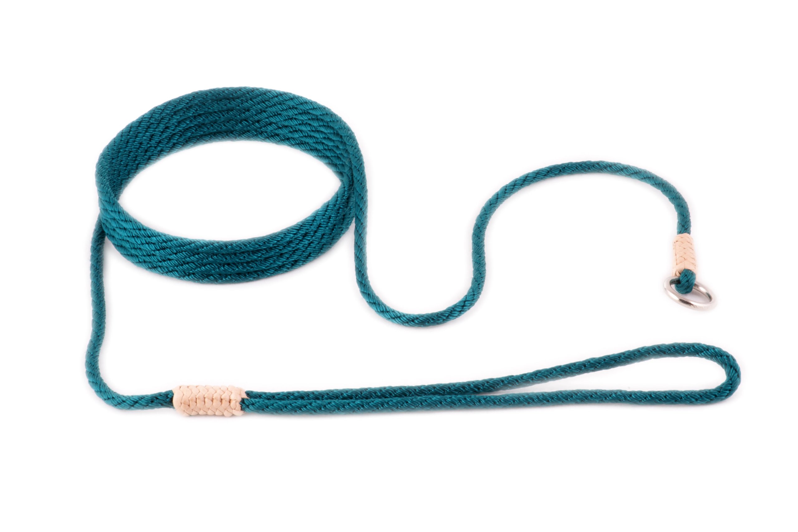 Alvalley Nylon Slip Leashes with Braided Leather - Adjustable Pet Lead for Dogs - Soft, Smooth Leash for Training & Walking - Durable, Strong Rope (