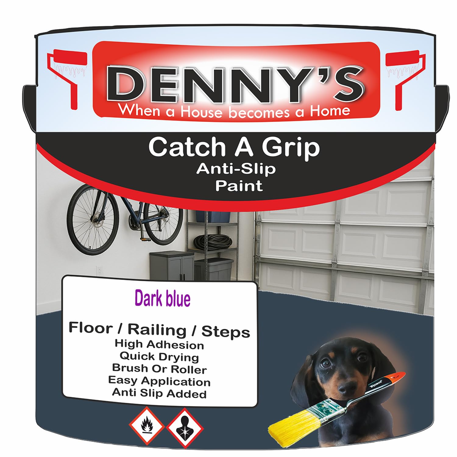 SCOOBYS PAINTS BACK IN THE MIX Catch A Grip Anti Slip Floor Paint – Non Slip Coating for Steps, Railings & Garages – 170 Colours, High Adhesion, Quick Dry, Multiple Sizes (Dark blue, 2.5 Litre Tin)