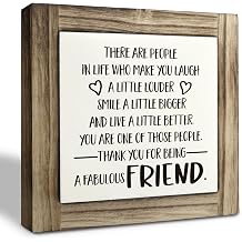 Friend Decor Sign, Friendship Gift, Box Wood Plaques Desk D&eacute;cor, Friend Signs for Home Decor, Bestie Gift for Her, Friend Thank you Gift, Coworker Gift, Thank You for Being A Fabulous Friend