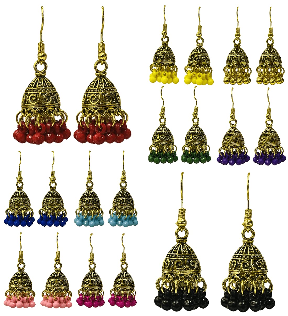 Weariton: Style With Precious Simplicity Combo Of 10 Gold Plated Oxidised Jhumka Jhumki Stylish Fancy Ethnic Traditional Earrings Set For Women And Girls (B08SHYRXC7) Amazon Price History, Amazon Price Tracker