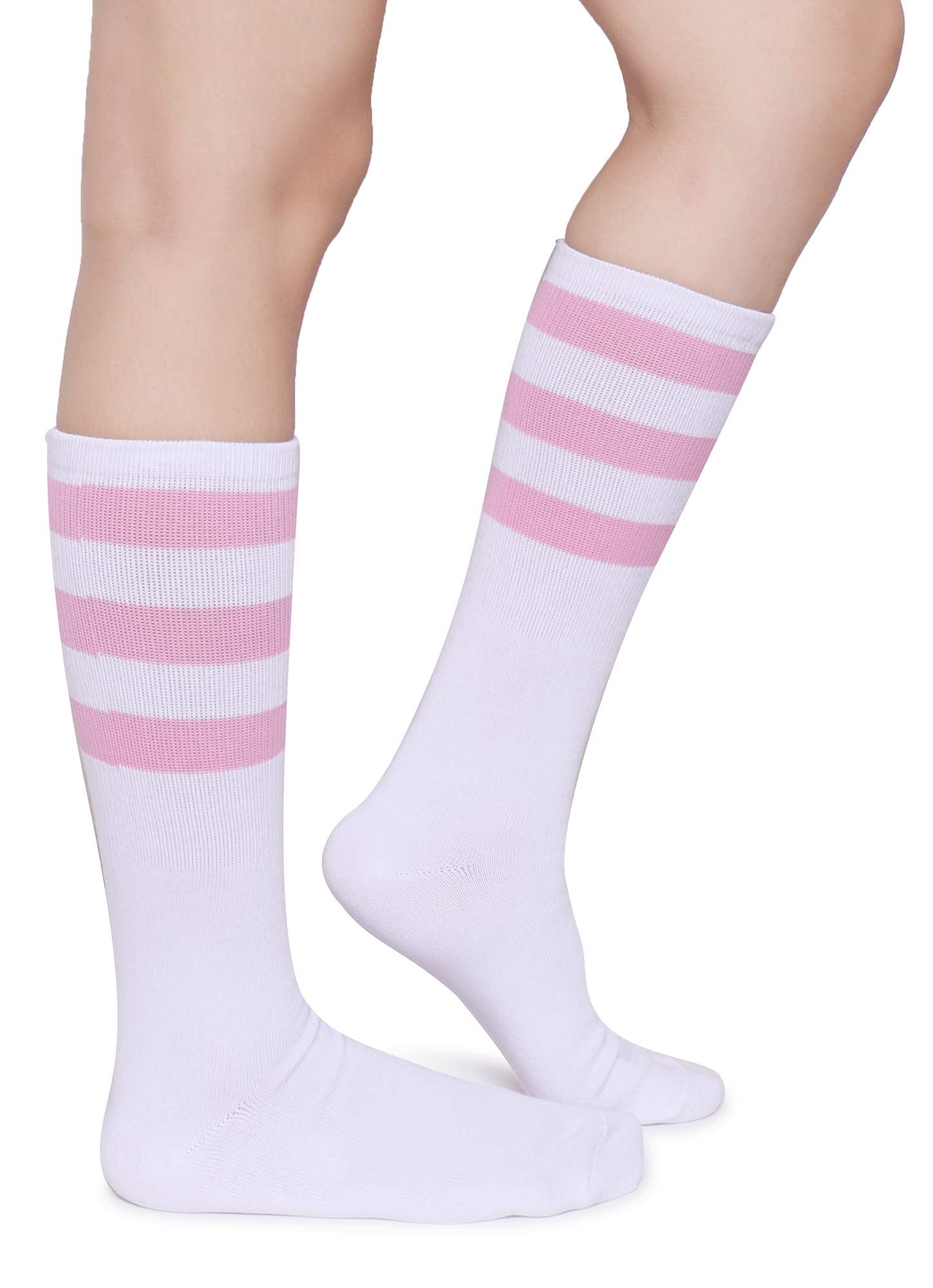 Classic Triple Stripes Soft Cotton On the Calf Retro White Tube Socks-image-36