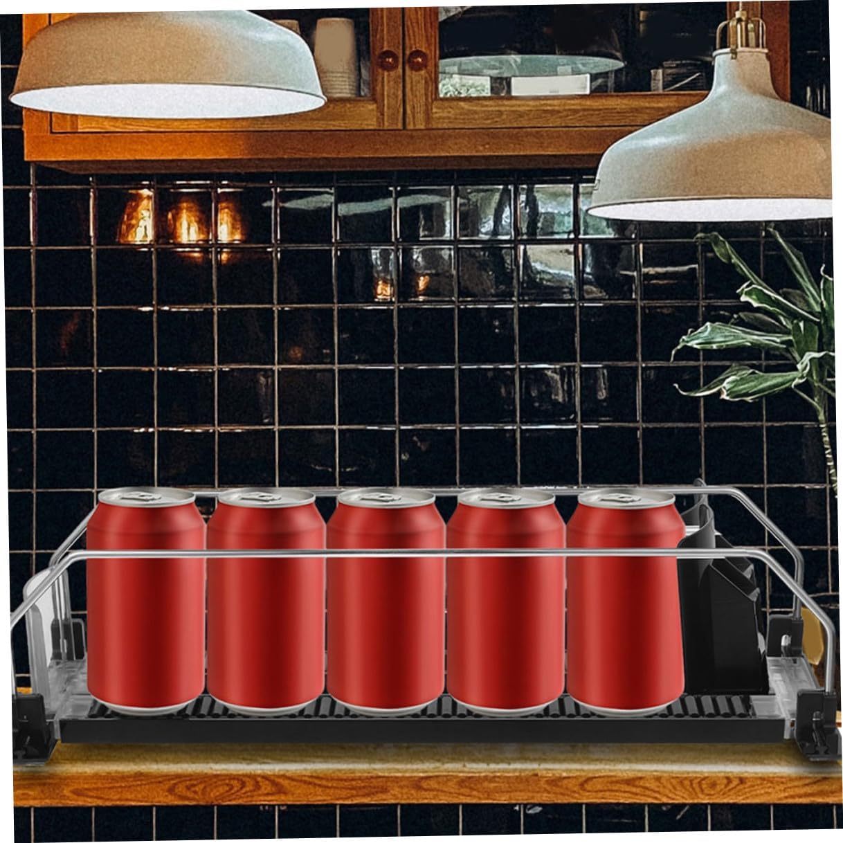 2pcs Automatic Pusher Drink Dispensers Refrigerator Soda Can Organizer Smooth Polished Surface Practical Beverage Organizer for Bottles and Cans