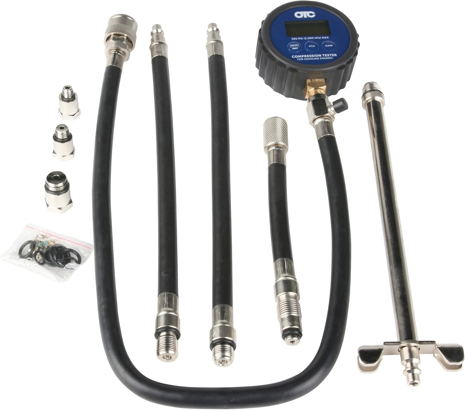 OTC 5605-DG Deluxe Digital Compression Tester Kit with Carrying Case for Gasoline Engines