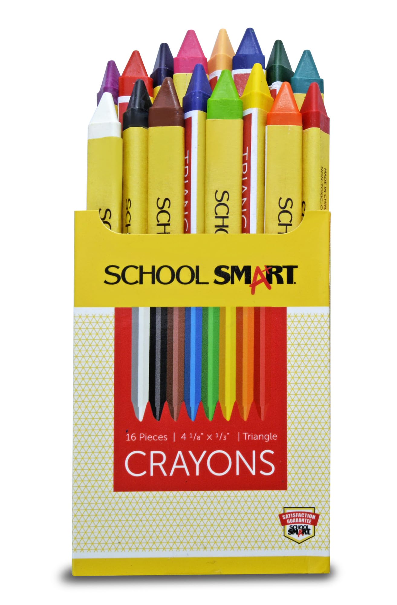 School Smart Triangular Crayons, Assorted Colors, Set of 16