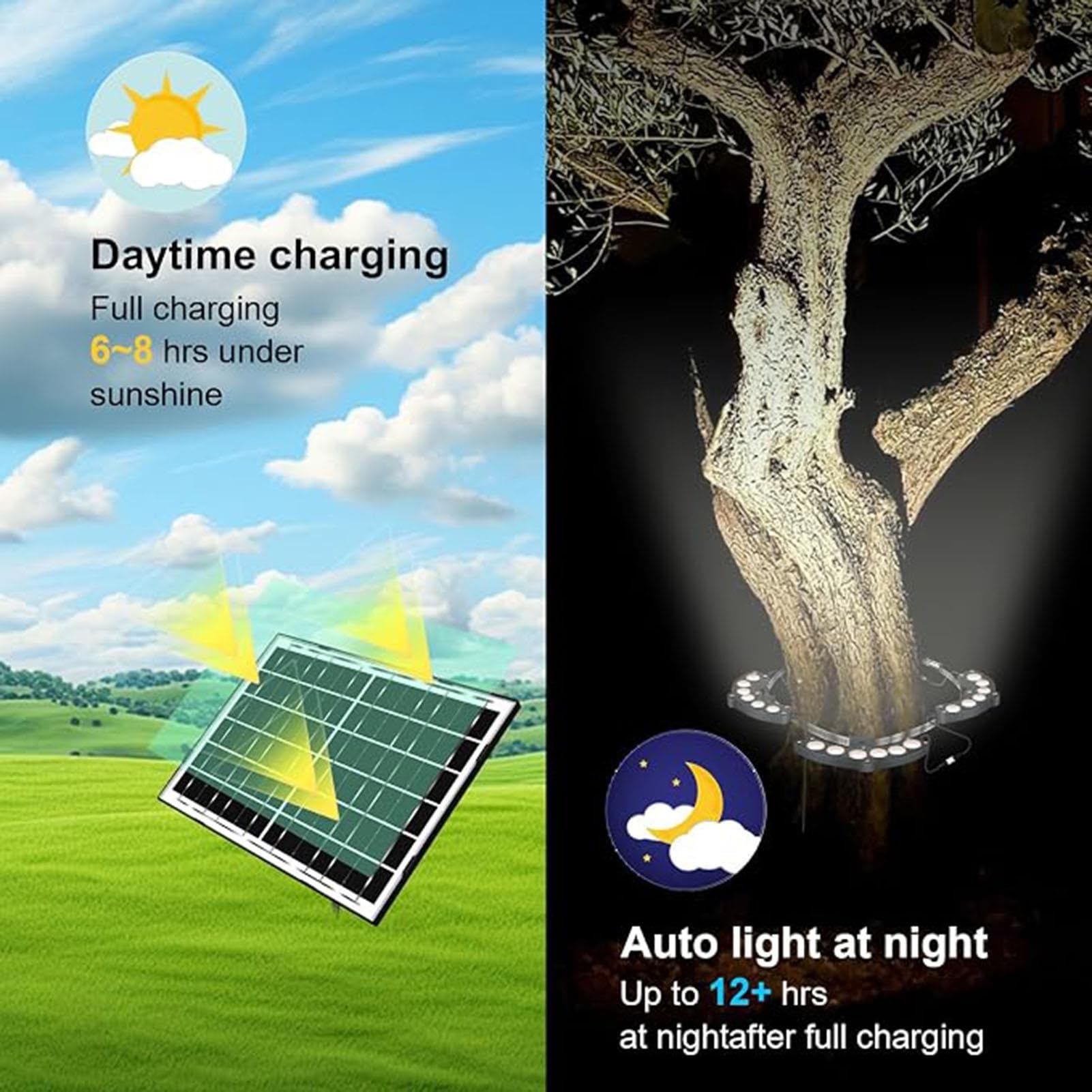 Luces de palmera con energía solar para exteriores, luz de paisaje